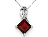 Red Garnet 0.70 Carat (ctw) Pendant Necklace in Sterling Silver and Chain