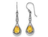 Natural Citrine 2.00 Carat (ctw) Drop Earrings in Sterling Silver