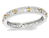 1/7 Carat (ctw) Stackable Citrine Band Ring in Sterling Silver