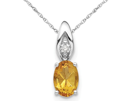 white gold citrine pendant, deep 
