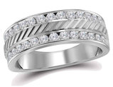 1/4 Carat (ctw G-H, I1-I2) Men's Diamond Anniversary Wedding Band Ring in 14K White Gold