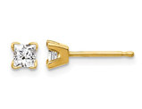 2/5 Carat (ctw I1, H-I) Princess Cut Diamond Solitaire Stud Earrings in 14K Yellow Gold