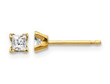 1/4 Carat (ctw I1, H-I) Princess Cut Diamond Solitaire Stud Earrings in 14K Yellow Gold