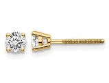 2/5 Carat (ctw VS2-SI1, G-H-I) Round Diamond Solitaire Stud Earrings in 14K Yellow Gold