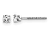 1/5 Carat (ctw SI3-I1, G-H-I) Diamond Solitaire Stud Earrings in 14K White Gold