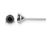 1/2 Carat (ctw) Black Diamond Solitaire Stud Earrings in 14K White Gold