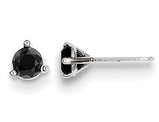 2/5 Carat (ctw) Black Diamond Solitaire Stud Earrings in 14K White Gold