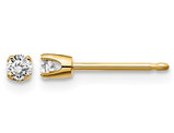 1/10 Carat (ctw I2, K-L) Diamond Solitaire Stud Earrings in 14K Yellow Gold