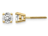 4/5 Carat (ctw SI3-I1, G-H-I) Round Diamond Solitaire Stud Earrings in 14K Yellow Gold