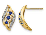 1/4 Carat (ctw) Blue Sapphire Button Earrings in 14K Yellow Gold