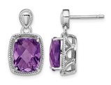 5.00 Carat (ctw) Natural Amethyst Dangle Earrings in Sterling Silver