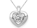 1/4 Carat (ctw) Diamond Heart Pendant Necklace in 14K White Gold with Chain