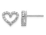 1/2 Carat (ctw H-I, I2-I3) Diamond Heart Earrings in 14K White Gold