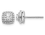 1/2 Carat (ctw I2-I3) Diamond Halo Stud Earrings in 14K White Gold