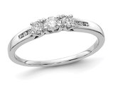 1/4 Carat (ctw I-J, I2-I3) Three-Stone Diamond Ring in 14k White Gold