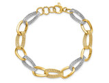 14K White and Yellow Gold Link Bracelet in 14K Yellow Gold (8.00 Inches)