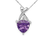 1.70 Carat (ctw) Amethyst Drop Pendant Necklace in Sterling Silver with Chain