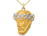 14K Yellow Gold Jesus Large Pendant Necklace with Chain