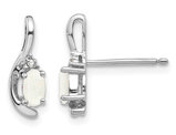 Natural Opal Post Earrings 1/4 Carat (ctw) in 14K White Gold