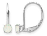 1/3 Carat (ctw) Natural Opal Leverback Earrings in 14K White Gold
