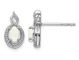 1/5 Carat (ctw) Lab Created Opal Stud Infinity Earrings in Sterling Silver
