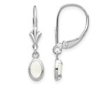 Opal Drop Dangle Earrings 3/5 Carat (ctw) in 14K White Gold