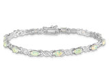 Lab Created Opal XO Bracelet in Sterling Silver (7.00 Inch)
