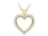 1/4 Carat (ctw J-K, I2-I3) Heart Diamond Pendant Necklace in 10K Yellow Gold with Chain
