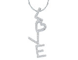 1/5 Carat (ctw J-K, I2-I3) Heart Diamond LOVE Pendant Necklace in 14K White Gold with Chain