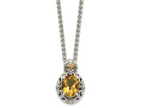 1.60 Carat (ctw) Citrine Drop Pendant Necklace in Sterling Silver with Chain