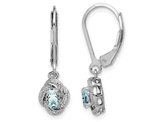 Sterling Silver 1/2 Carat (ctw) Genuine Aquamarine Dangle Earrings