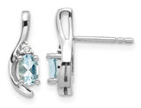 2/5 Carat (ctw) Aquamarine Earrings in 14K White Gold 