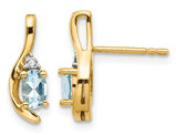 14K Yellow Gold Natural Aquamarine Earrings 2/5 carat (ctw)