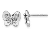 1/7 Carat (ctw) Diamond Butterfly Earrings in 14K White Gold