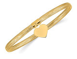 14K Yellow Gold Heart Mesh Stretch Bracelet