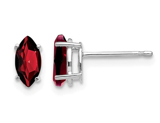 14K White Gold Natural Marquise Cut Garnet Earrings 9/10 Carats (ctw)