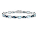 Sterling Silver London & Swiss Blue Topaz Bracelet (14.80 Carat (ctw)