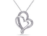 1/4 Carat (ctw I2-I3) Diamond Heart Pendant in Sterling Silver with Chain