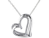 Sterling Silver Heart Pendant Necklace with Chain