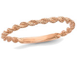 Ladies 14K Rose Pink Gold Polished Twisted Rope Ring Band (1.6mm)