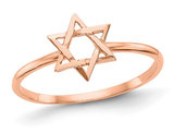 14K Rose Pink Gold Polished Star of David Ring