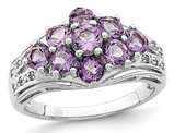 2.00 (ctw) Natural Amethyst Cluster Ring in Sterling Silver