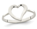 Sterling Silver Polished Open Heart Promise Ring
