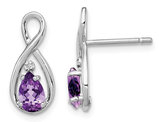 1.25 Carat (ctw) Sterling Silver Amethyst Infinity Drop Post Earrings 