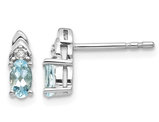 14K White Gold Natural Aquamarine Earrings 2/5 Carat (ctw)