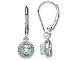 1/2 Carat (ctw) Genuine Aquamarine Dangle Earrings in Sterling Silver