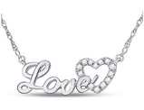 1/6 Carat (ctw Clarity I2-I3) Diamond Love Heart Necklace in 10K White Gold