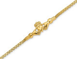 14K Yellow Gold Polished Claddagh Bracelet (7.00 Inches)