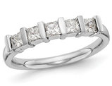1/3 Carat (ctw I-J, I1-I2) Princess Cut Diamond Anniversary Wedding Band Ring in 14K White Gold