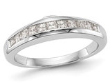 7/10 Carat (ctw H-I, I2-I3) Princess Cut Diamond Wedding Band Ring in 14K White Gold